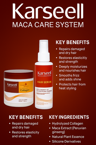 Karseell Collagen Maca Hair Treatment Deep Repair Conditioning Hair Mask with serum