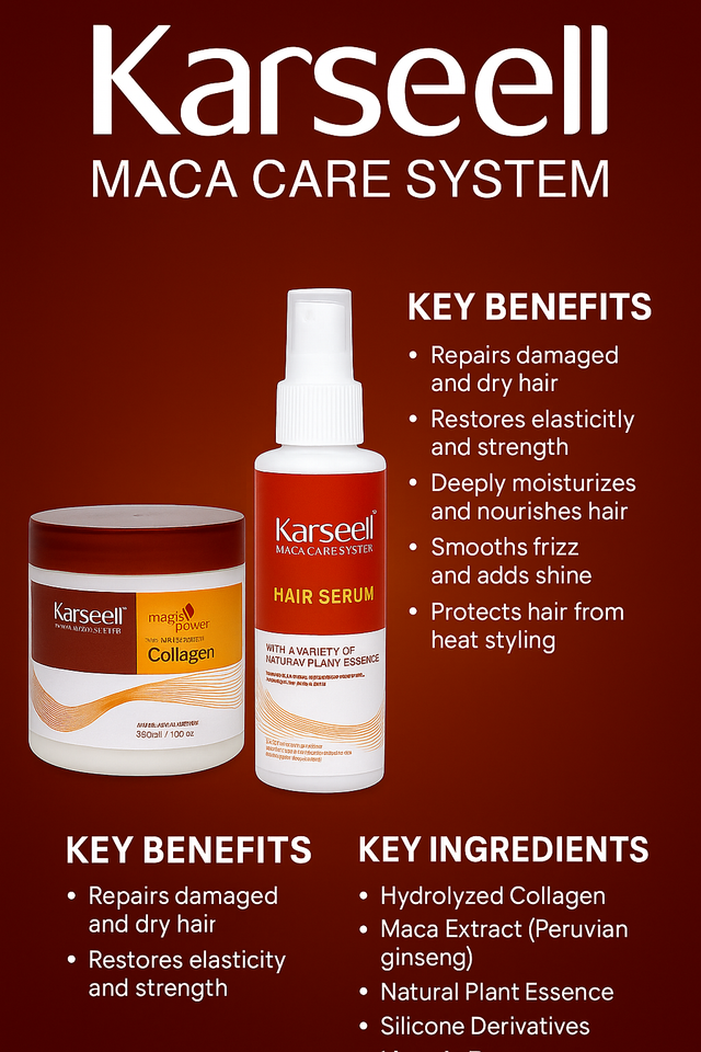 Karseell Collagen Maca Hair Treatment Deep Repair Conditioning Hair Mask with serum