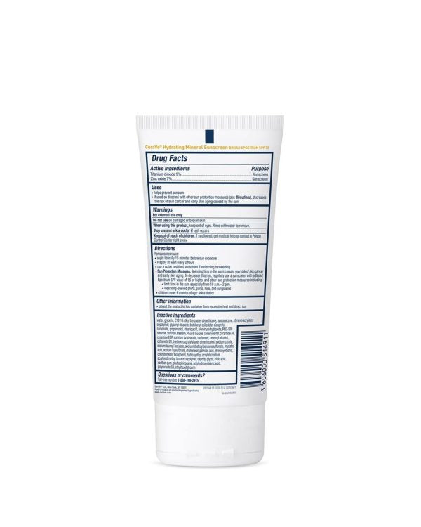 Cerave Hydrating Mineral Sunscreen Spf 100 Ml – Cerave Hydrating Sun Block | Best Skin Care Sunscreen – Original