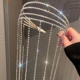 Full Rhinestone Long Tassel Headband